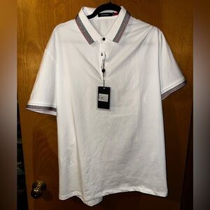 Barabas Game Changer PS119 Short Sleeve Rhinestone Polo White Men's Sz 2XL NWT